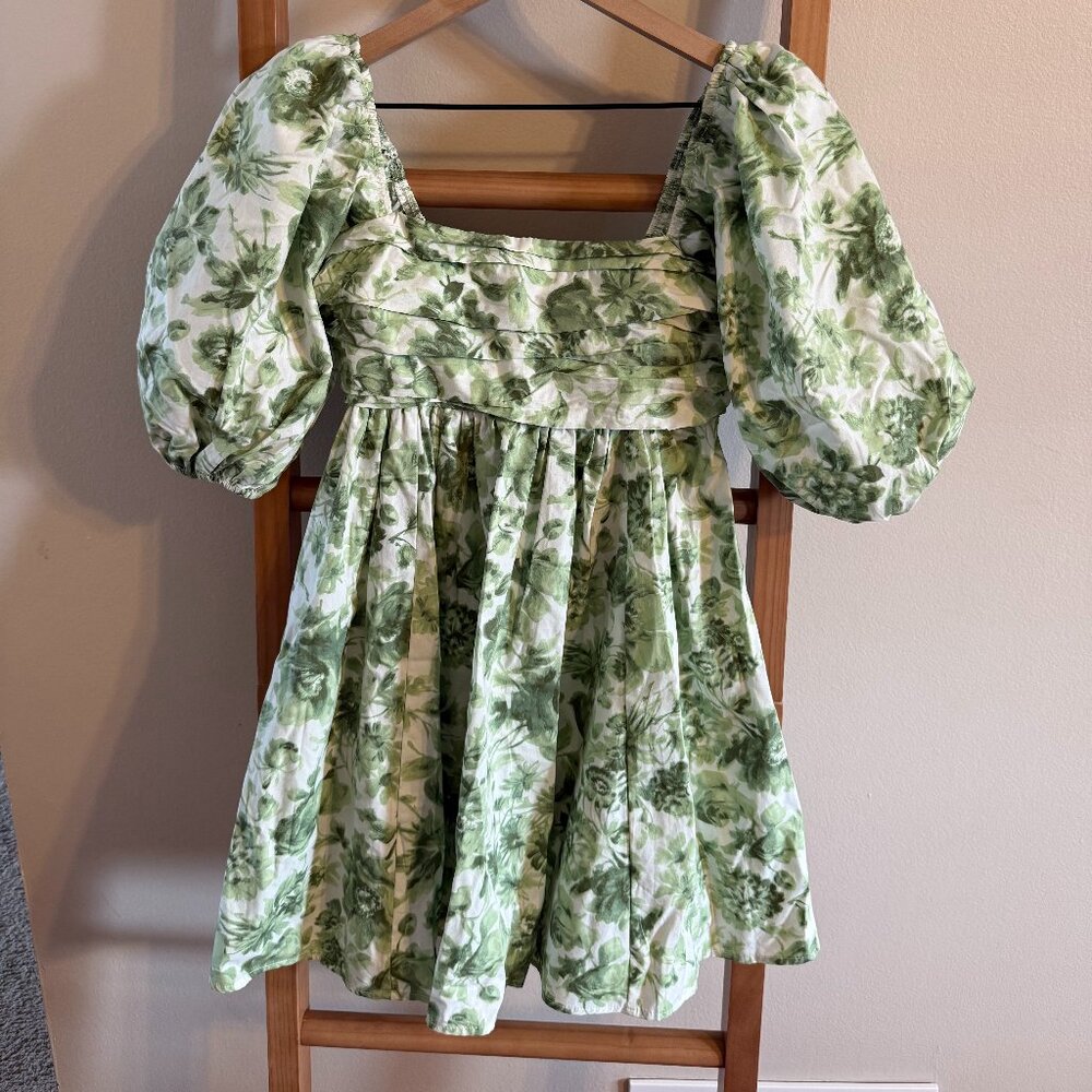 Abercrombie & Fitch Green and White Floral Mini Dress